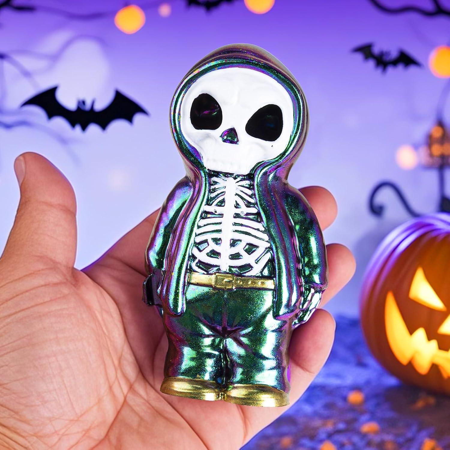 LET’S RESIN Grim Reaper Skull Resin Molds with Scythe,Funny Skull Silicone Molds for Resin, 3D Skeleton Epoxy Resin Molds for DIY Halloween Decorations & Gothic Spooky Figurine,Gifts