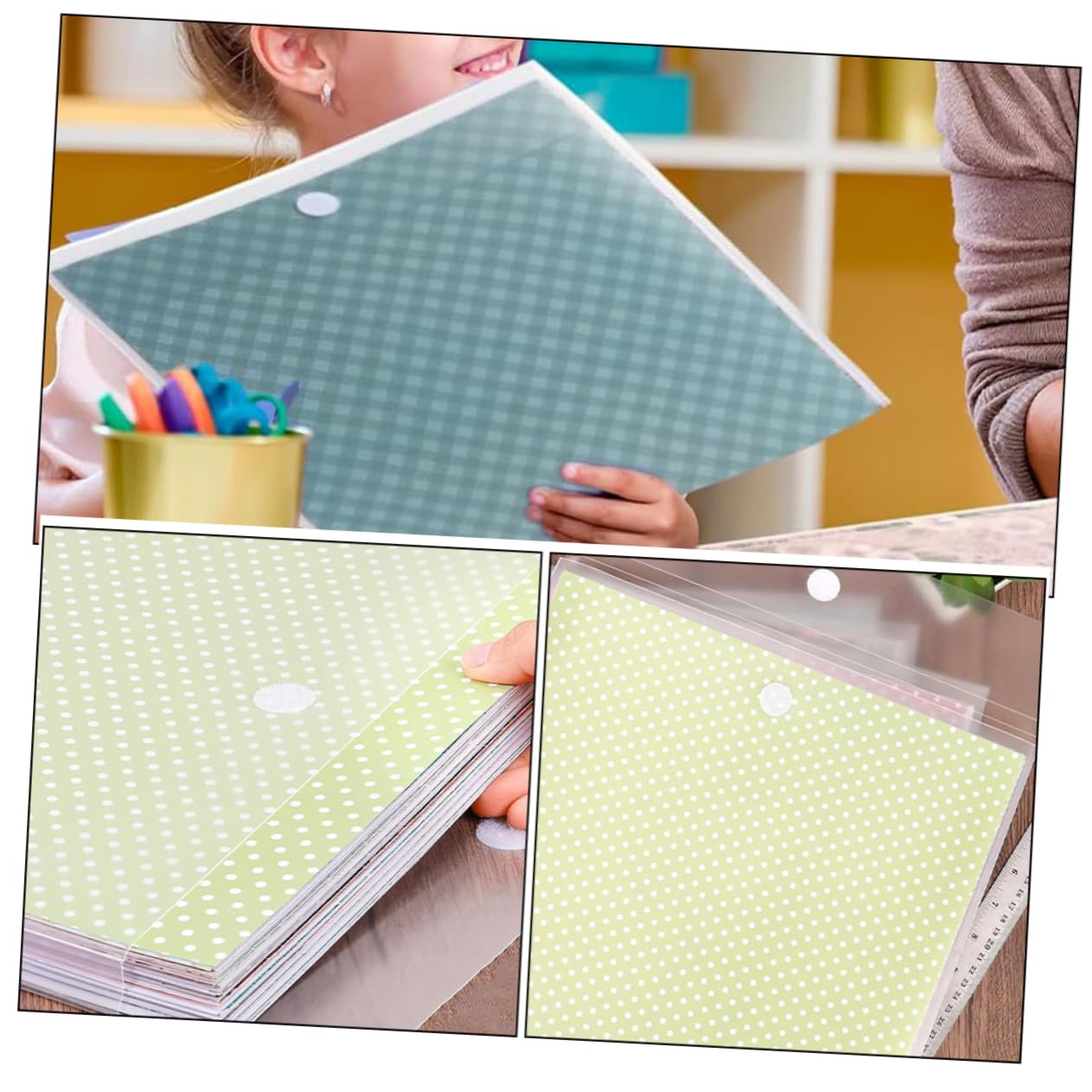 12 przezroczystych plastikowych uchwytów do scrapbookingu, torby na dokumenty do papieru rzemieślniczego, winylu, zdjęć i dokumentów - idealne materiały biurowe i nizer do kreatywnych projektów
