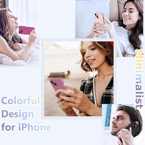 Miniatura 7 de BossKiss Funda de silicona líquida de alta calidad compatible con iPhone 13, tacto aterciopelado, 2 protectores de vidrio templado 9H, kit de