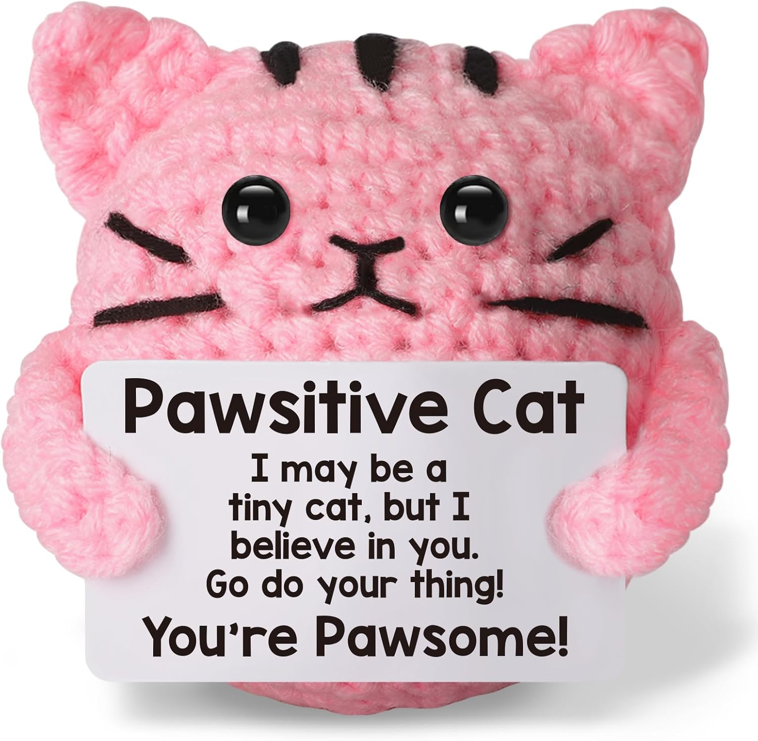 Crochet Cat Gifts for Mothers Day Graduation Nurses Week 2026 Teacher Appreciation Gifts for Kids Teens Girl Boy Birthday Gift for Women Men,Cute Decor Cat Plush Pink