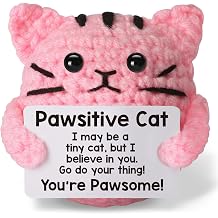 Crochet Cat Gifts for Mothers Day Graduation Nurses Week 2026 Teacher Appreciation Gifts for Kids Teens Girl Boy Birthday Gift for Women Men,Cute Decor Cat Plush Pink