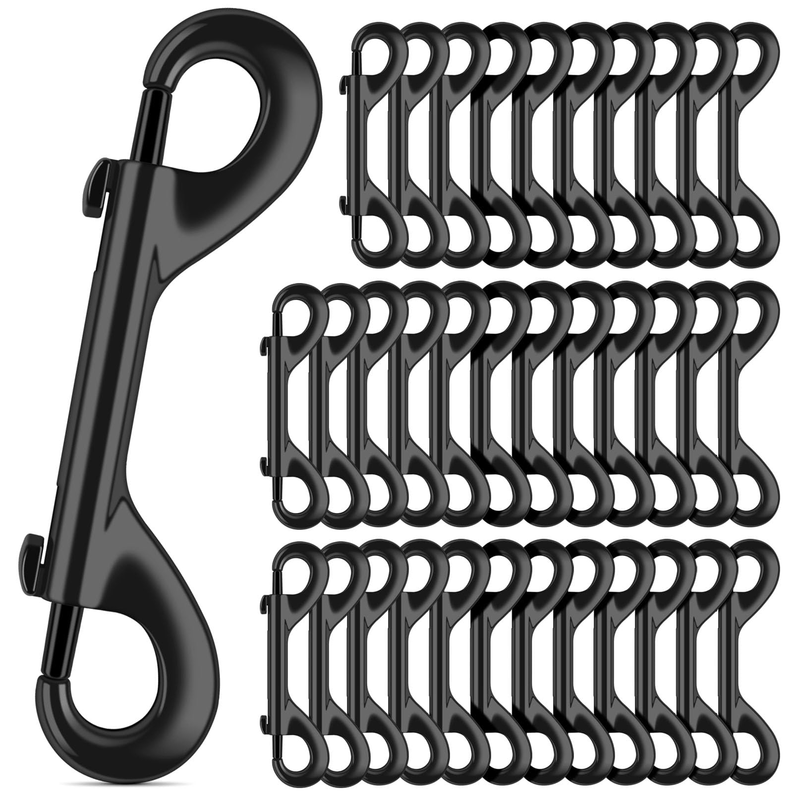 ERKOON Doppelendige Karabinerhaken, 8,9 cm, 50 kg Tragkraft, Zinklegierung, doppelseitig, robust, für Hundeleinen, Wassereimer, Pferdefutter, Hängematten, 35 Stück