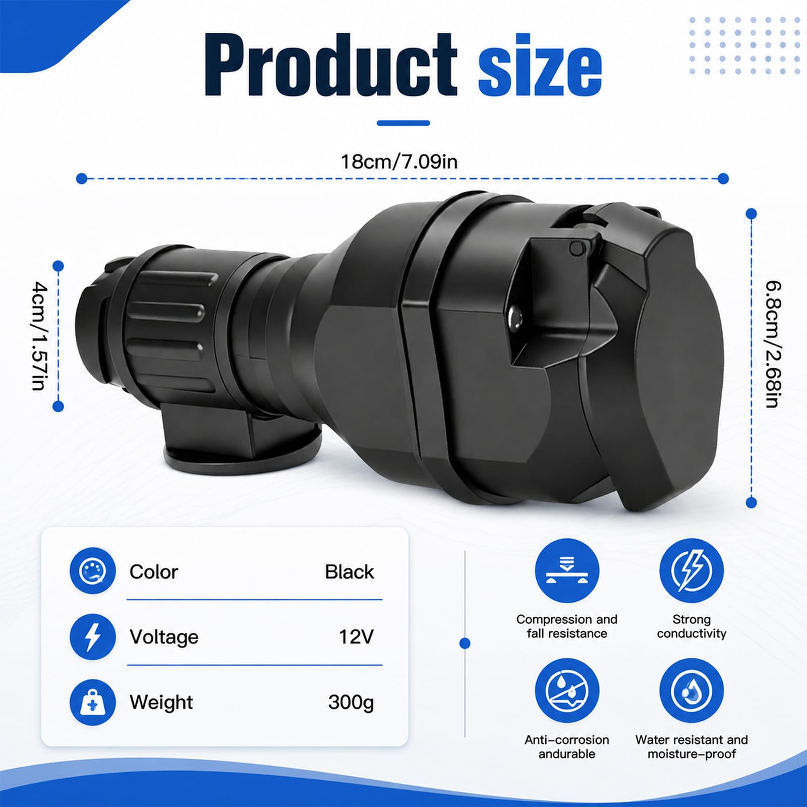 LED Adapter Anhänger - 12V Anhänger Stecker 13 Polig auf 7 Polig | Stecker Anhänger 13 Polig, Anhänger Adapter 13 Auf 7 Polig für LED-Beleuchtung für PKW