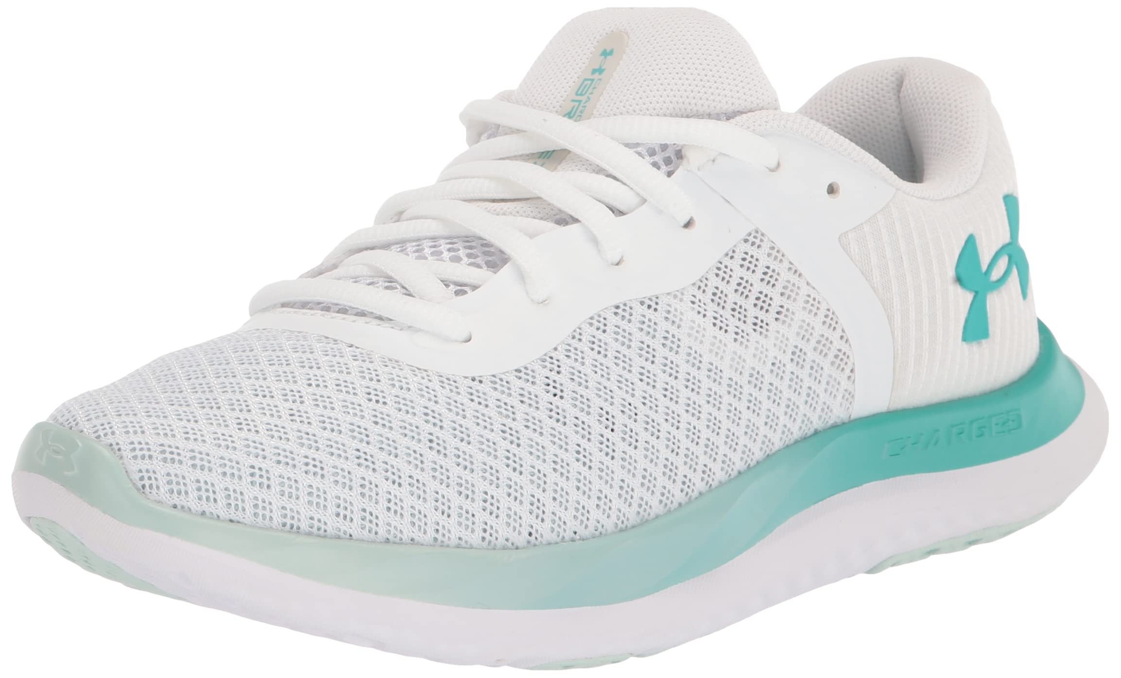 Under Armour Women's Charged Breeze, White/Neptune, 5 Medium US