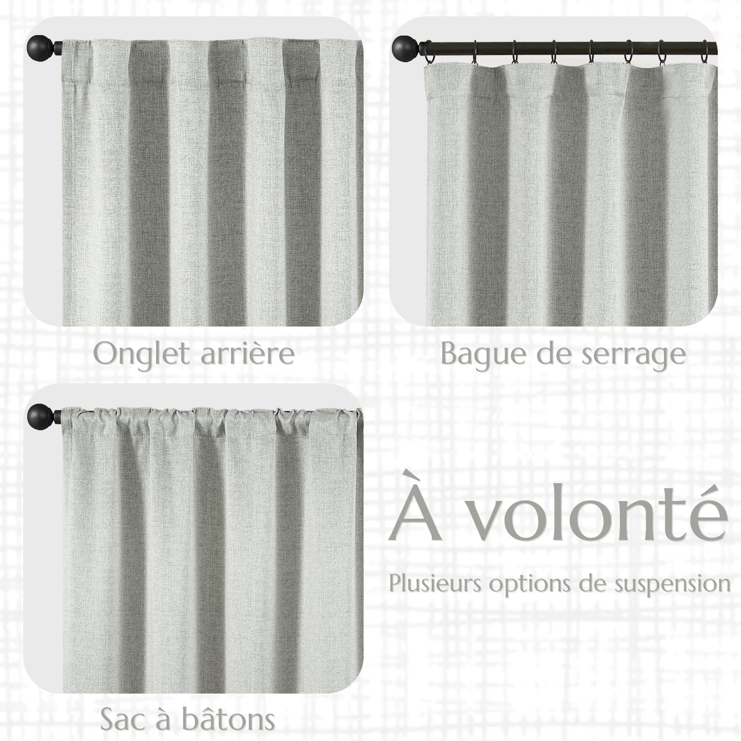 TOPICK Lot de 2 Rideau Occultant Thermiques Isolant Anti Froid et Chaleur Rideau Fenetre Opaque Draperies Intérieurs Gris Simple Durable pour Chambre à Coucher Salon Chambre Adulte 140 x 245cm (LxH) | Rideaux avec passe-tringle, rideaux pour salon, chambr