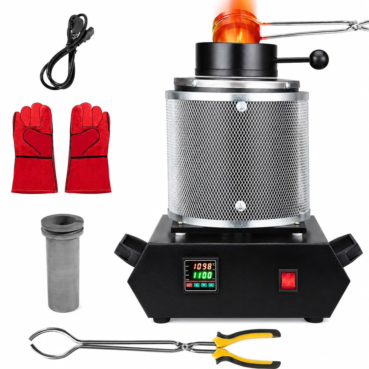 Four de fusion 1800W pour créer des bijoux en or à l'atelier