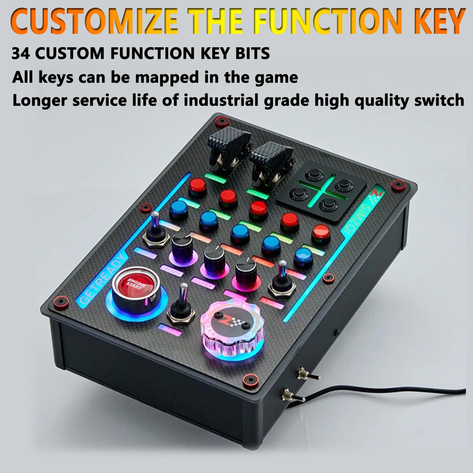 Multifunktionale Sim Control Button Box für Fanatec Thrustmaster/Simagic/Logitech G920 G923 G29/Fanatec A10/; PC USB Simuliert Rennwagen Zentrale Steuerbox Sim Hub für Truck ATS & ETS2 Hub Instrumen