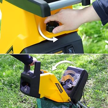 TOUGH MASTER Electric Garden Shredder 2400W, Portable with 10 Metre Power Cable, 45mm Chipping Width, 45L Collection Bag, Double Sided Blade System, Auto Shut-Off (Electric Garden Shredder)