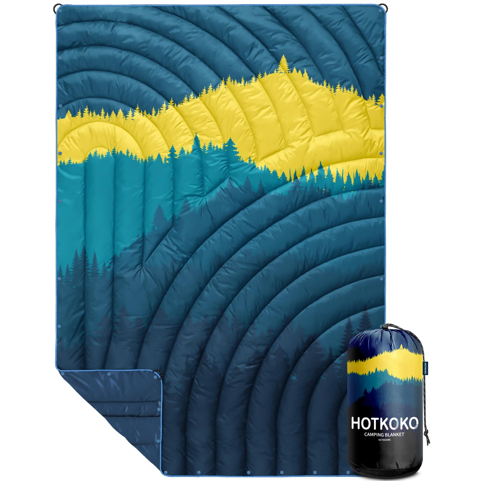 hotkoko Camping Blanket,Lightweight Puffy Printed Camping Blanket Packable Outdoor Blanket for Camping,Traveling, Stadium, Hiking, Picnics — image 1