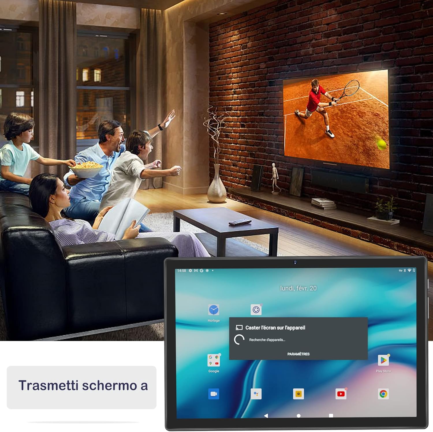 AOCWEI Tablet 10 Pollici Android 13 Tablet con 5G WiFi, X900 Octa Core 2.0GHz 12GB RAM 128GB ROM,512GB Espandibili, Google GMS, Batteria 8000mAh, Tablet - Nero