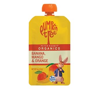 Pumpkin Tree Peter Rabbit Organics Baby Mango, Banana, and Orange, 4 oz