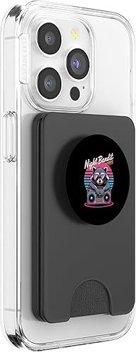 Miniatura 4 de Raccoon Boombox Retro Night Bandit Vibes Aesthetic PopSockets PopWallet for MagSafe