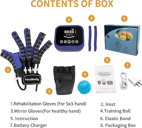 Miniatura 7 de Guantes de robot de rehabilitación de manos, equipo de entrenamiento de dedos para hemiplejia accidente cerebrovascular y parálisis cerebral