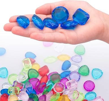 Colorful Plastic Sea Shell/Conch/Starfish Gems Toys for Beach Holiday/Swimming Pool Diving/Treasure Hunt/Party Favor/Party Decoration Learning Prizes Small Flat Beads