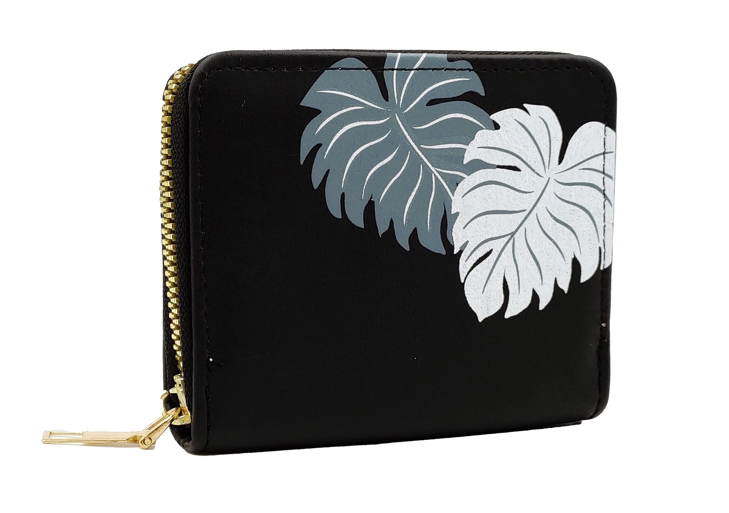 Women Small Wallets for Girls Credit Card Holder Coin Purse Zipper Small Secure Card Case Cute Mini Wallet for Women (Black)-image-44