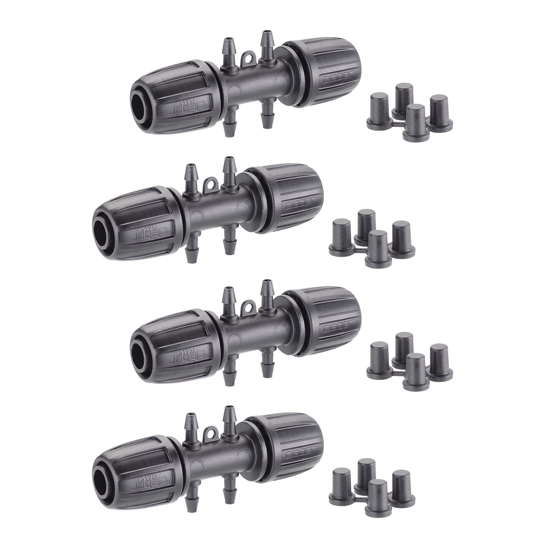 Claber 1/2 Inch cOMPRESSION Connector With 1/4 Inch 4-way Adaptor (4)