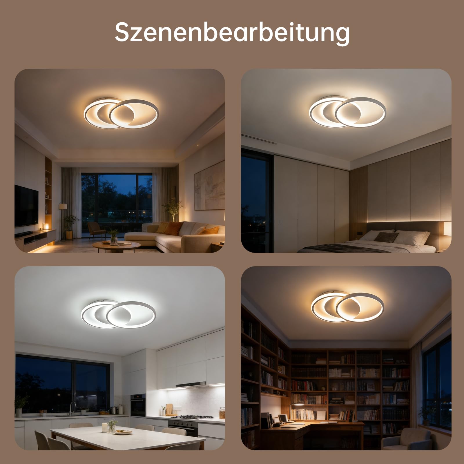 BAYHT LED Deckenleuchte Dimmbar 35W 3500LM, Moderne Deckenlampe mit Fernbedienung, 3000K-6500K, Nachtlicht & Memory-Funktion, 45×30cm, für Wohnzimmer Schlafzimmer Küche