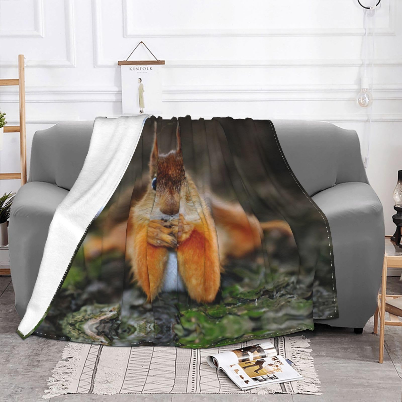 リス　ブランケット Amazon｜OdDdot おもしろリスプリント スーパーソフト 快適 フランネル