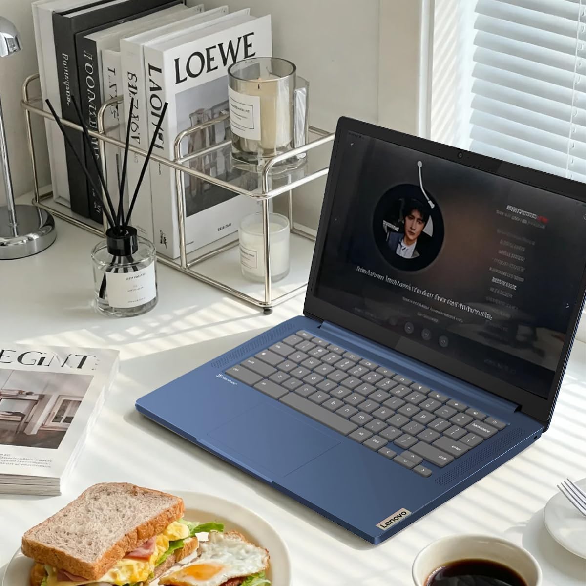 Lenovo Chromebook 14" Touchscreen Slim 3 Laptop Business Student, 4GB RAM, 320GB Storage (64GB eMMC+256GB Card), 8-Core MediaTek Kompanio 520, WiFi 6, Chrome OS 8 712BO0kiyQL. AC SL1200