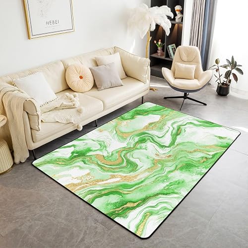 Abstract Marble 5x7 Large Area Rug, Watercolor Minimalist Living Room Rug, Marbl