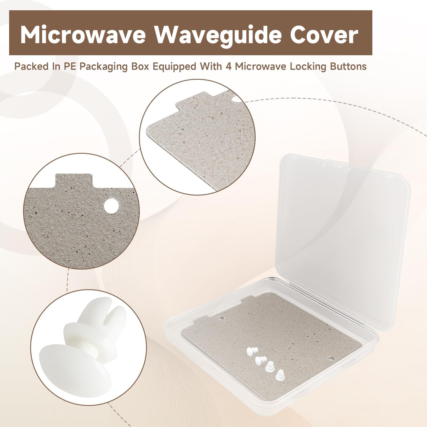 Microwave Waveguide Cover Mica Sheet 4.6”x 3.8” Compatible with GE PEB7227AN3DD JES1097SMSS Replace#: WB39X10034 262100100006