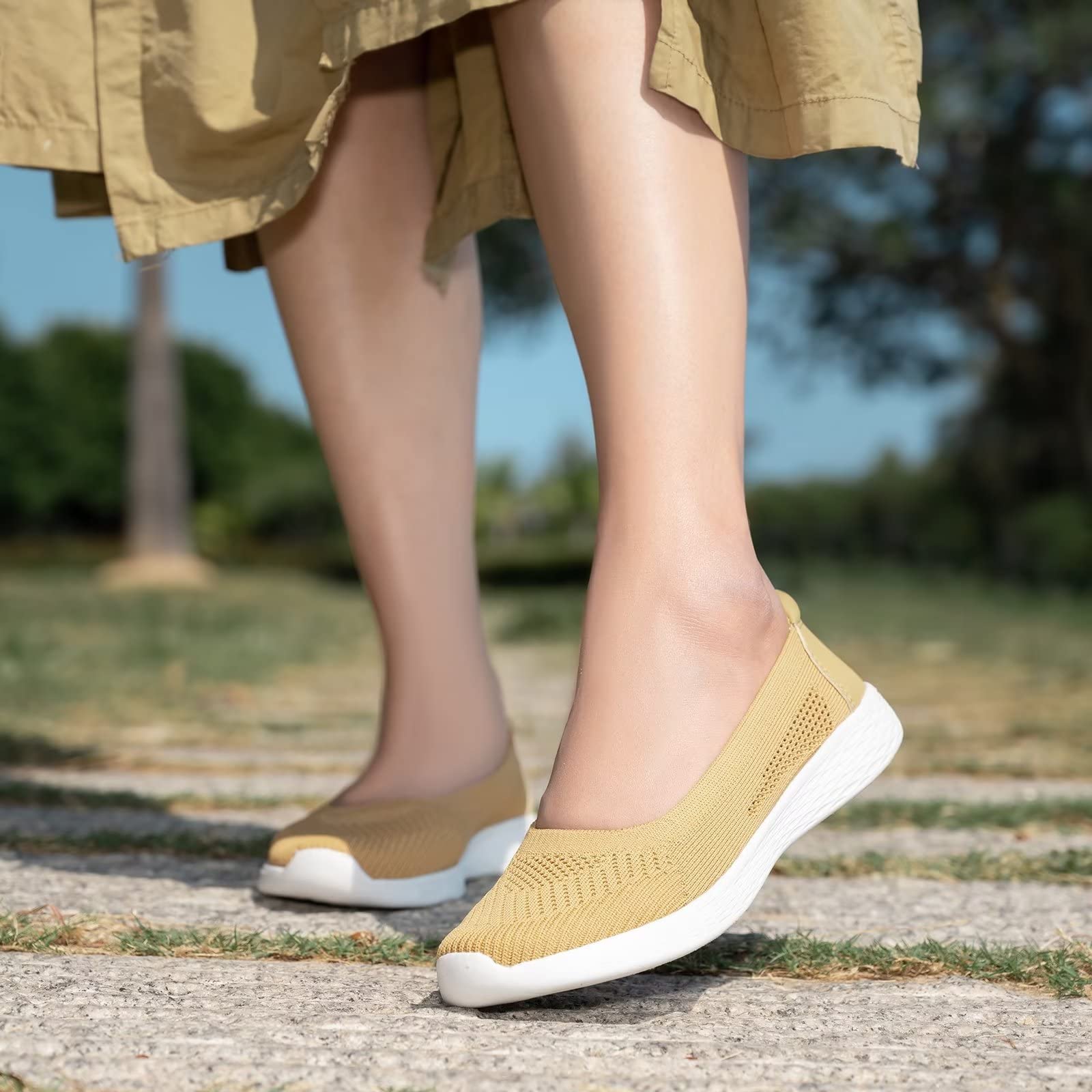 TIOSEBON Scarpe da Donna Basse, Piatte, Ultra Leggere e Traspiranti in Rete