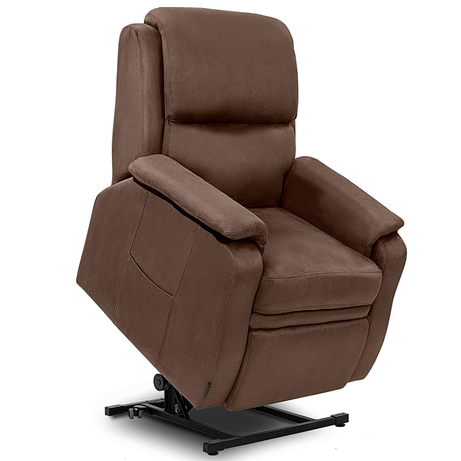 Cecotec - Poltrona relax per massaggi alzapersone, colore: marrone Funzione calore, programmi, 10 intensità, 8 motori di vibrazione, doppio telecomando, ruote, tasca porta oggetti, colori assortiti