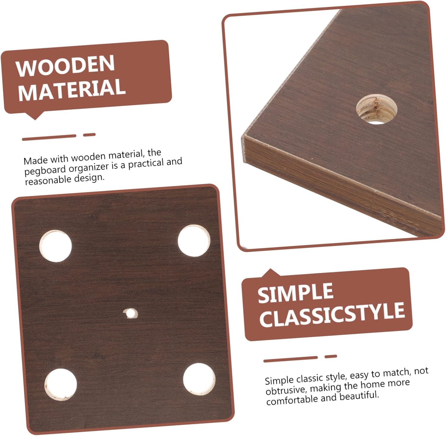 PRETYZOOM Pegboard Hooks Wall Shelves for Office Craft Storage Organizer Pegboard for Walls Home Decor Easy Assembly No Damage to