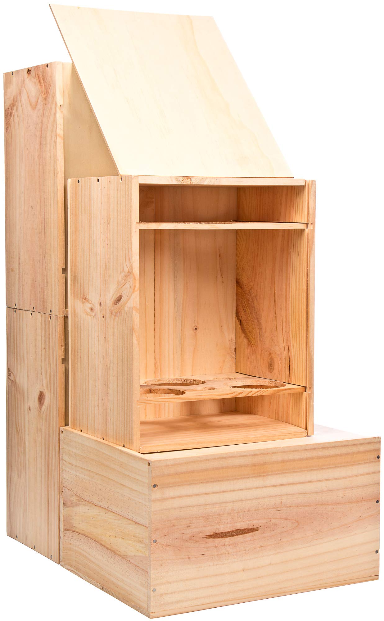 Ma Botella – Caja de madera con cremallera capacidad 6 botellas de Burdeos, Borgoña o Champán 75 cl – Lote de 4