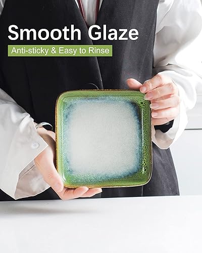 Miniatura 3 de Juego de 4 platos pequeños de cerámica de 6.3 pulgadas, para postre, aperitivo, aperitivos, platos resistentes a los arañazos, de porcelana, aptos