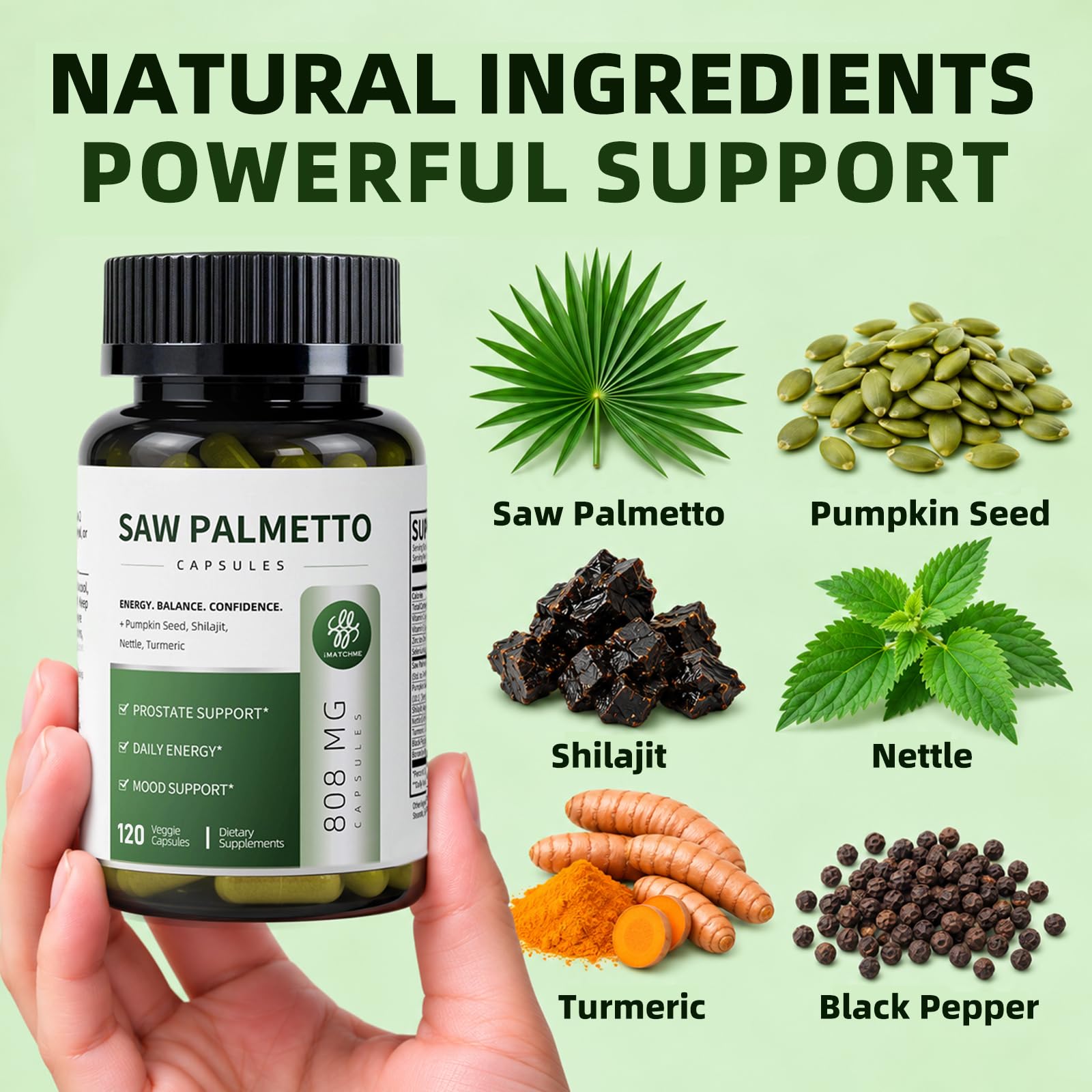 Saw Palmetto with Pumpkin Seed Extract Prostate Health for Men, 120 Count — Amazon image 7