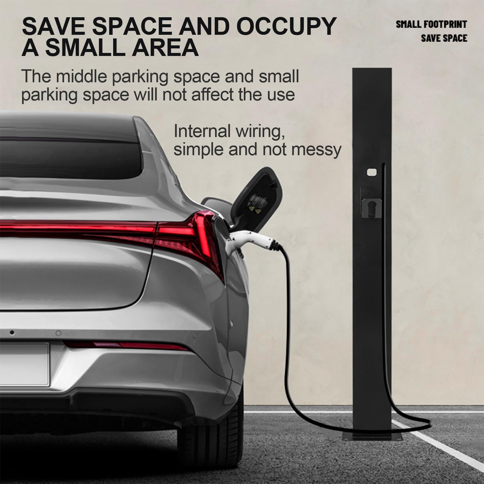 Genérico Estación de Carga para vehículos eléctricos al Aire Libre, Cargador de Pedestal para vehículos eléctricos, Soporte de Pared Universal, Soporte de Suelo, diseño Resistente a la Intemperie par
