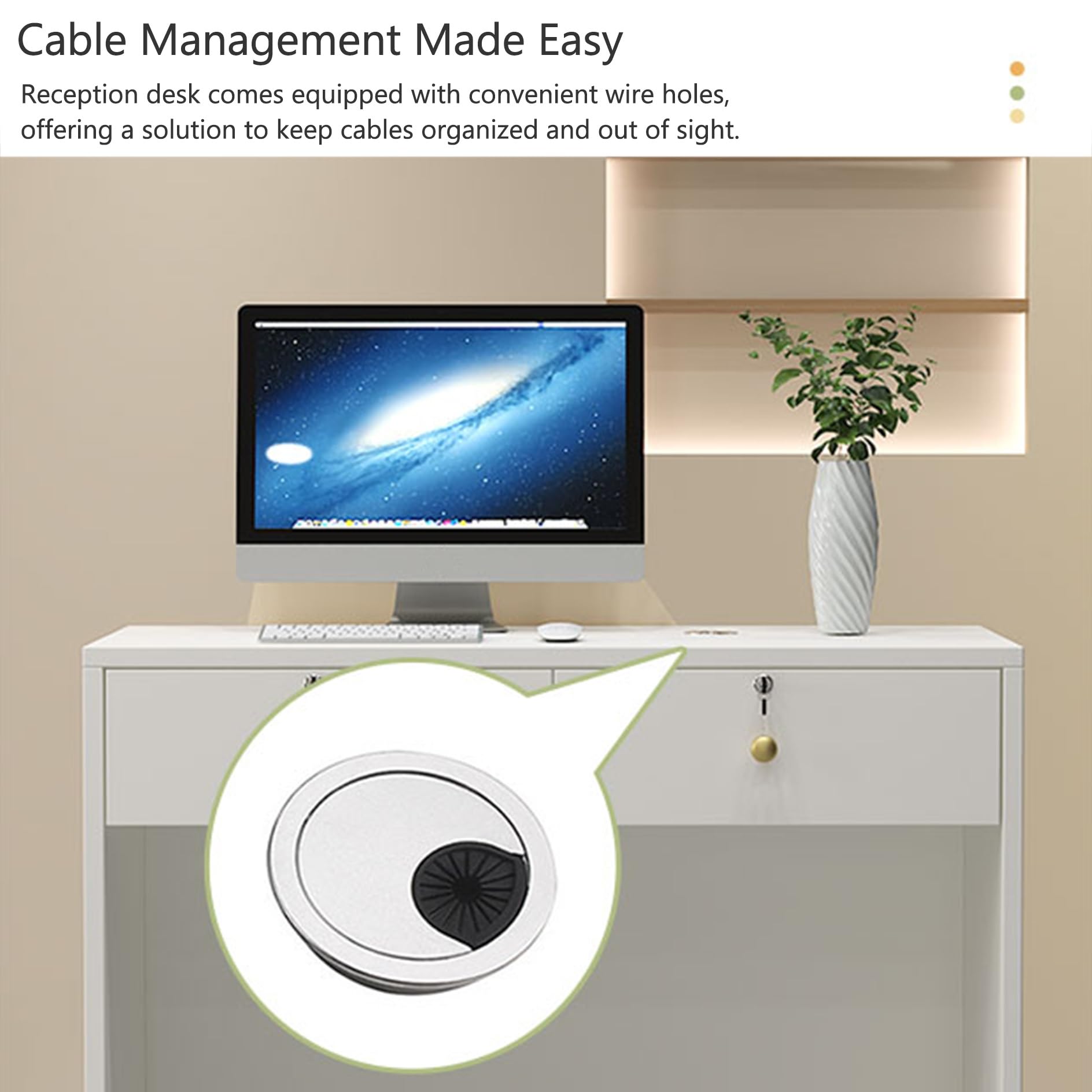 MinimalistDesk con cassetti chiudibili perfetto per negozio e salone di usoElegishCounter versatile ne per le aziende
