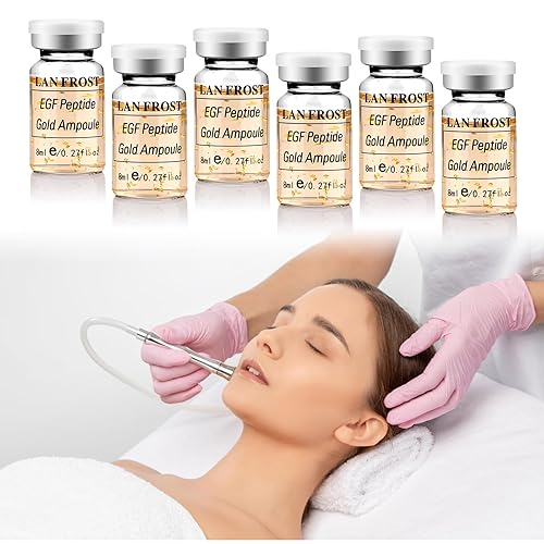 Miniatura 4 de BB Booster Serum Kit de suero de ácido hialurónico Esencia Kit de cuidado de la piel, péptido EGF Gold Ampolla 0.27oz 12 viales, tratamiento facial