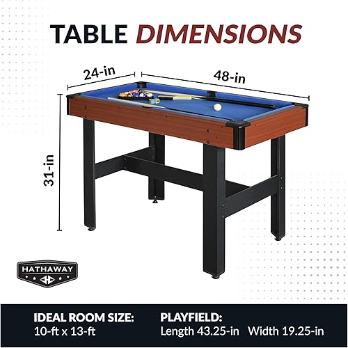 Miniatura 2 de Hathaway BG1131M Triad - Mesa de juego múltiple 3 en 1 de 48 pulgadas con piscina, hockey deslizante y tenis de mesa para salas de juegos
