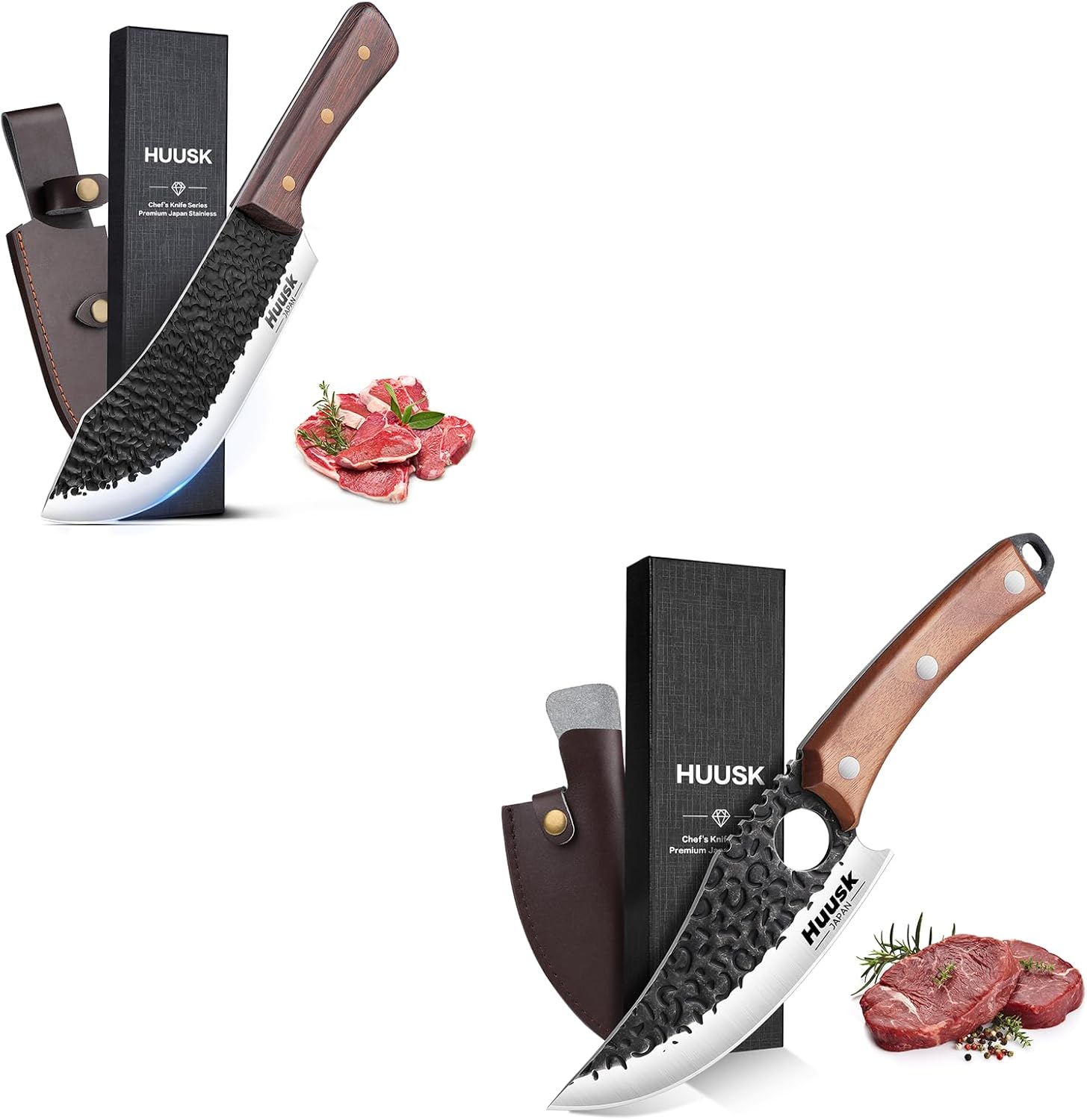 Amazon.com: Huusk Knives Meat Cleaver Knife Bundle Knives Viking Knife ...
