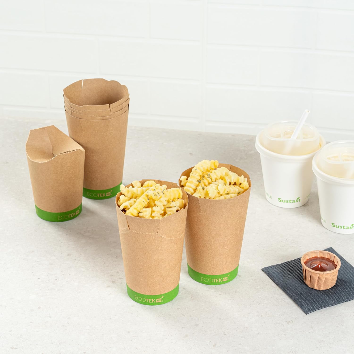 Restaurantware Kraft Paper Cups 100 Count 16 oz Drinking Cups Disposable Beverage Container PLA Lined Round Brown Sustainable Drinkware For Hot And Cold Drinks
