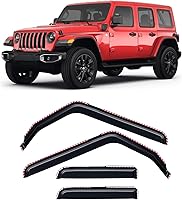 Vista 16 de Visera de ventana para Jeep Cherokee 1984-2001 (Excluye Modelo Limited), Protectores Guards Shields de lluvia de canal exterior, Deflector