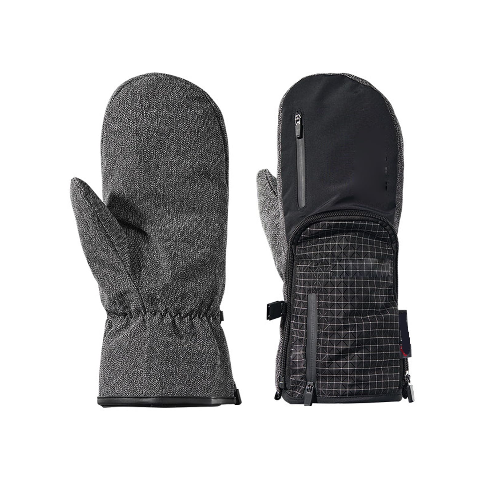Guanti Invernali Termici, muffole Calde con Interno Felpato, Guanti Sci Sportivi, Impermeabili, per Corsa, Ciclismo, Snowboard,[b] Black,S