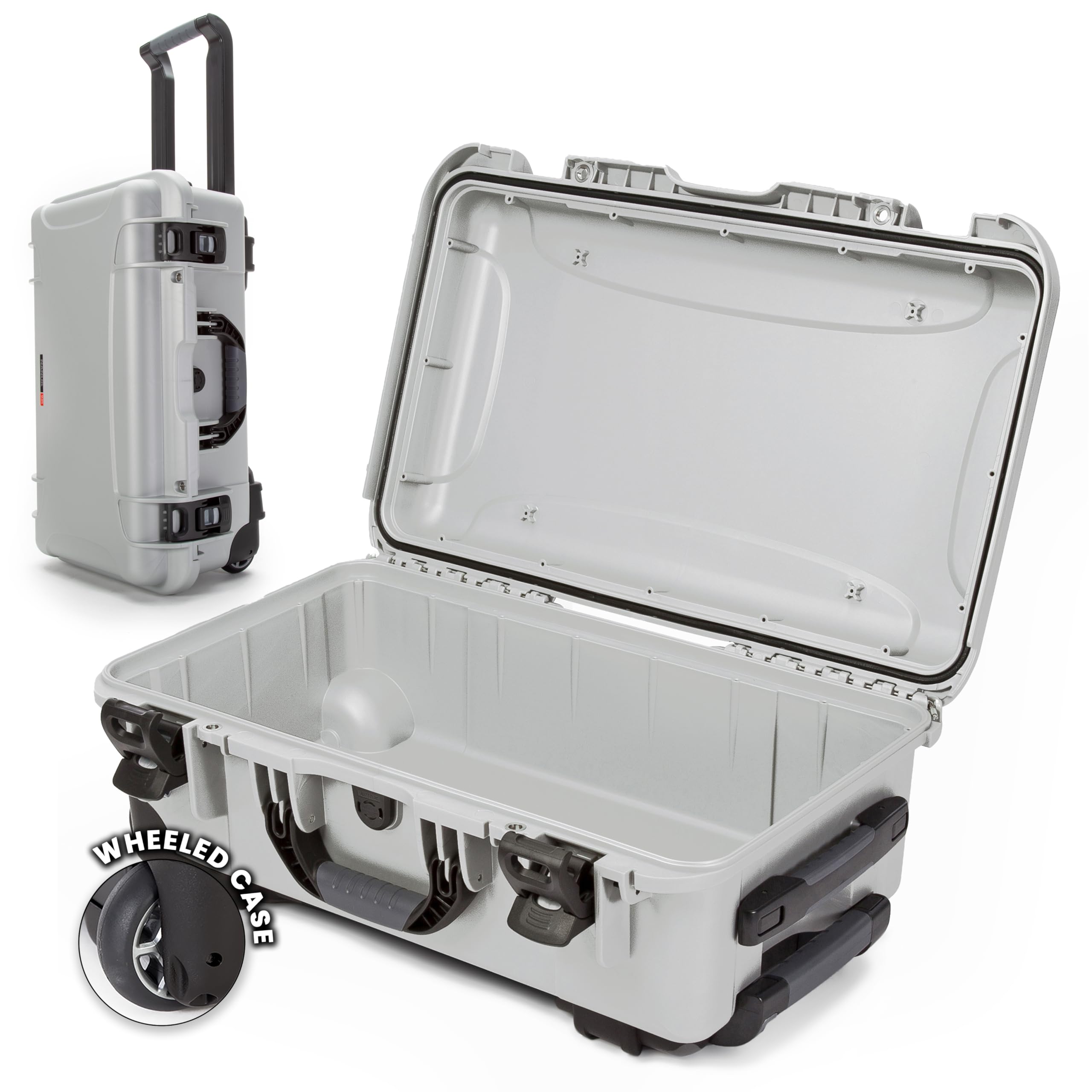 NANUK 935 Hard Case – Waterproof Equipment Case with Wheels, 22” x 14” x 9” – Dustproof and Impact Resistant, Airline Carry-On Approved – Silver