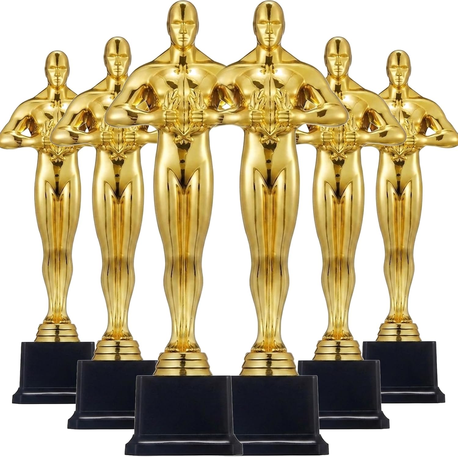 3 Pack Gold Award Statue Trophy,10 Inch Plastic Award Statues,Golden Award for Party Favors,Event Awards,Movie Night,Home & Office Display