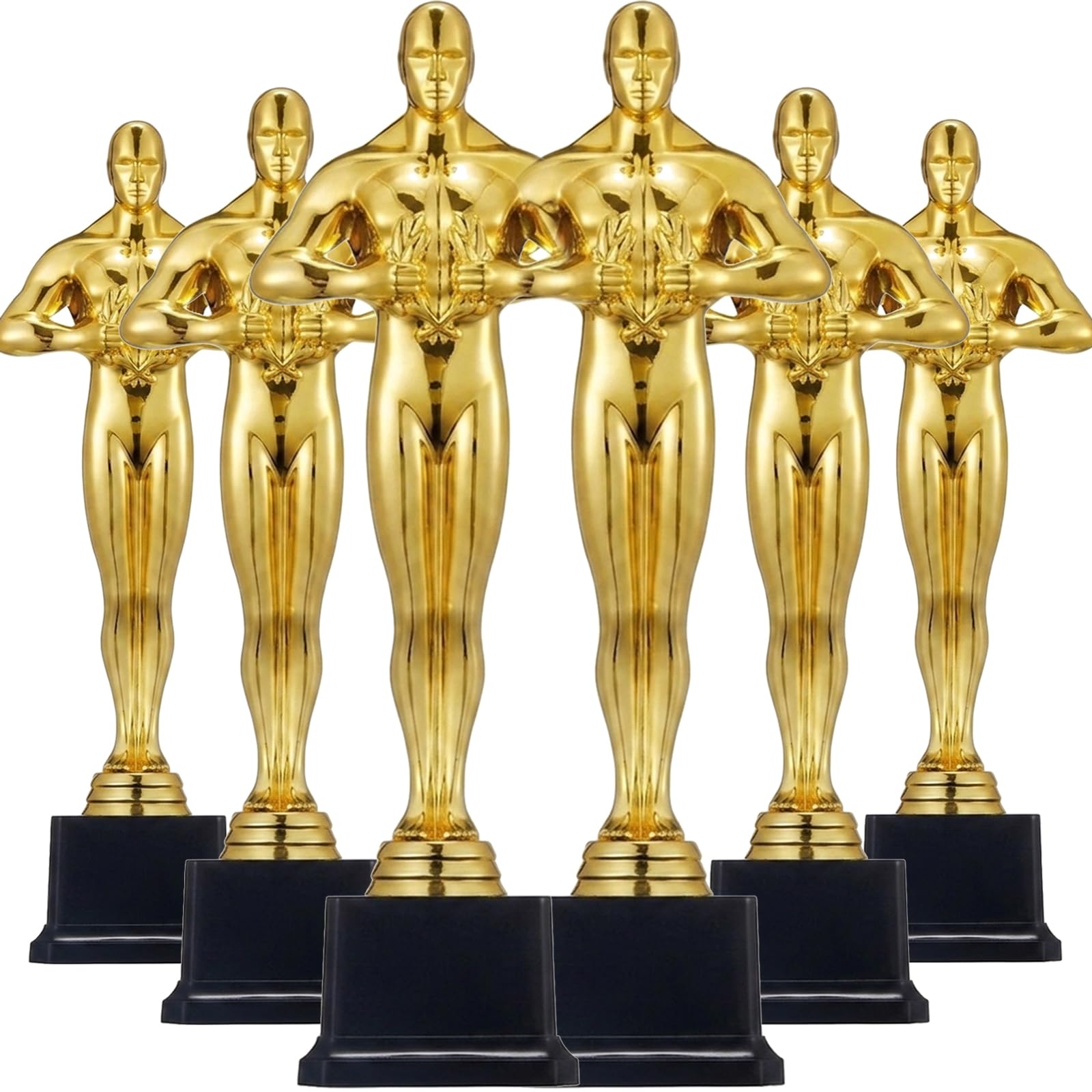 Paquete de 6 trofeos dorados de 10 pulgadas, trofeos dorados de plástico a granel para premios de fiesta nocturna, recompensas de aula, eventos corporativos y exhibición de oficina