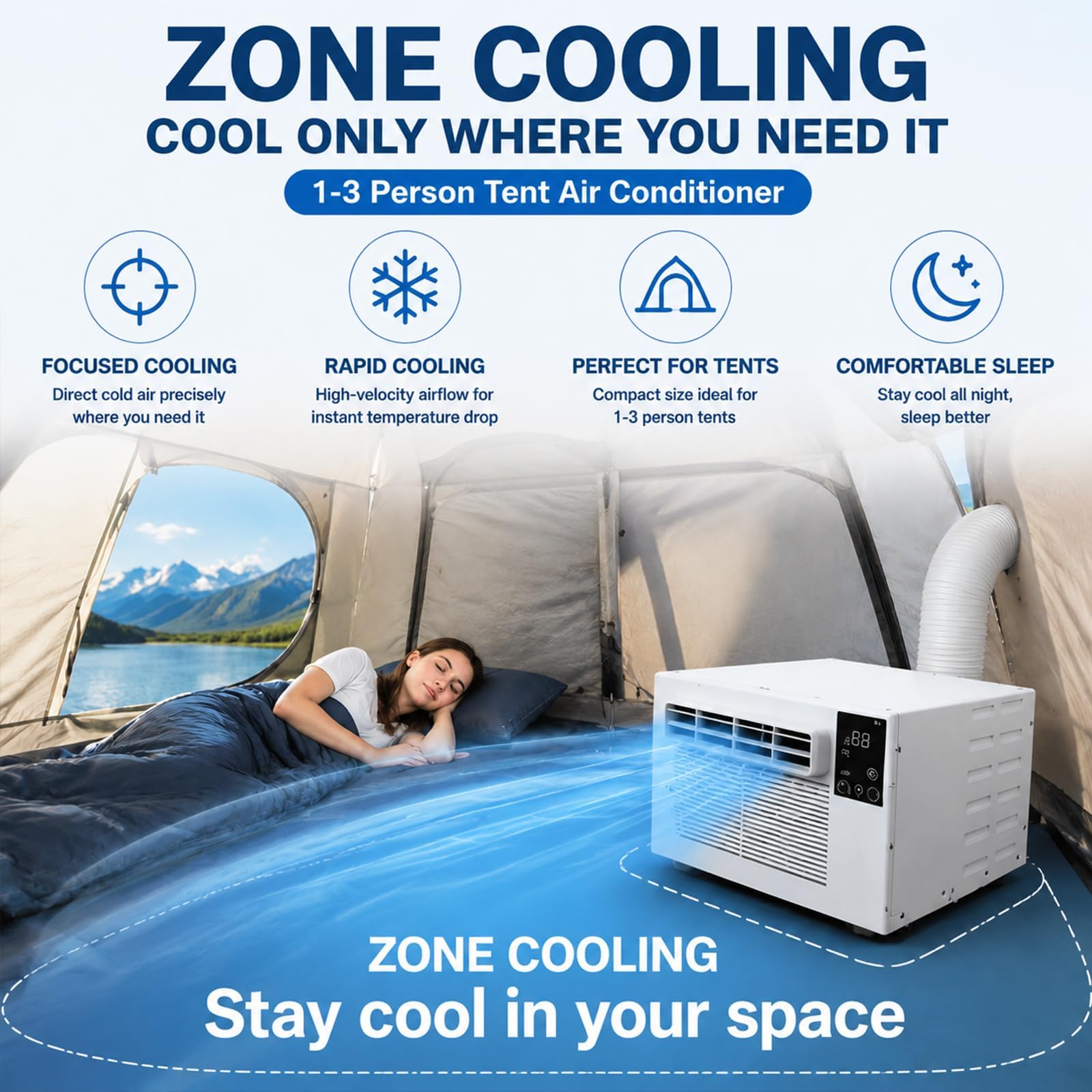 Aire Acondicionado Portátil, Unidad De Aire Acondicionado Pequeña De 1876 Btu Con Control Remoto, Modo Dual De Refrigeración Y Deshumidificación, Temporizador De 24 Horas, 280 W De Baja Potencia