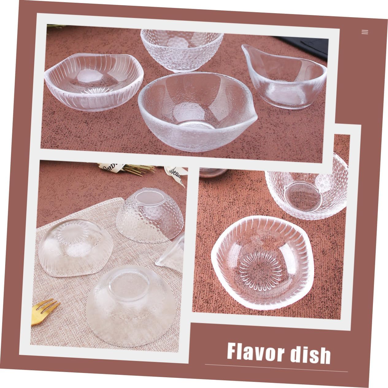 SOLUSTRE 4pcs Small Glass Dip Condiment Dishes for Side Dishes Salsa