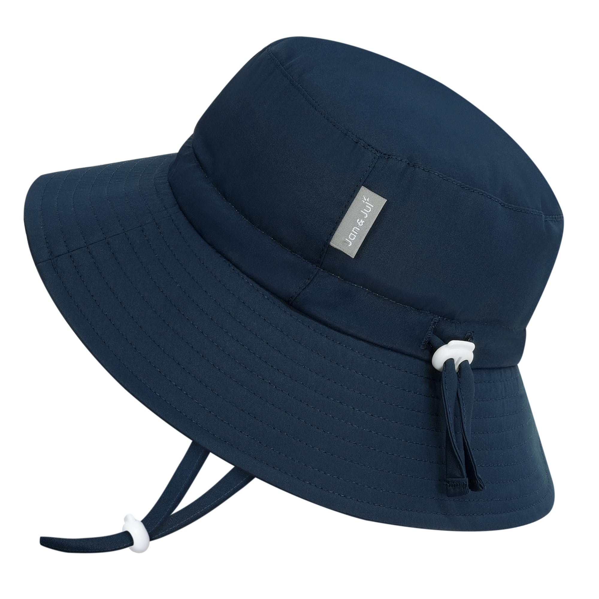 Jan & Jul Boys Dark Navy ' Quick Dry Bucket Hat For Swimming, Size Adjustable Beach Hat For Toddlers (M: 6-24 Months, )