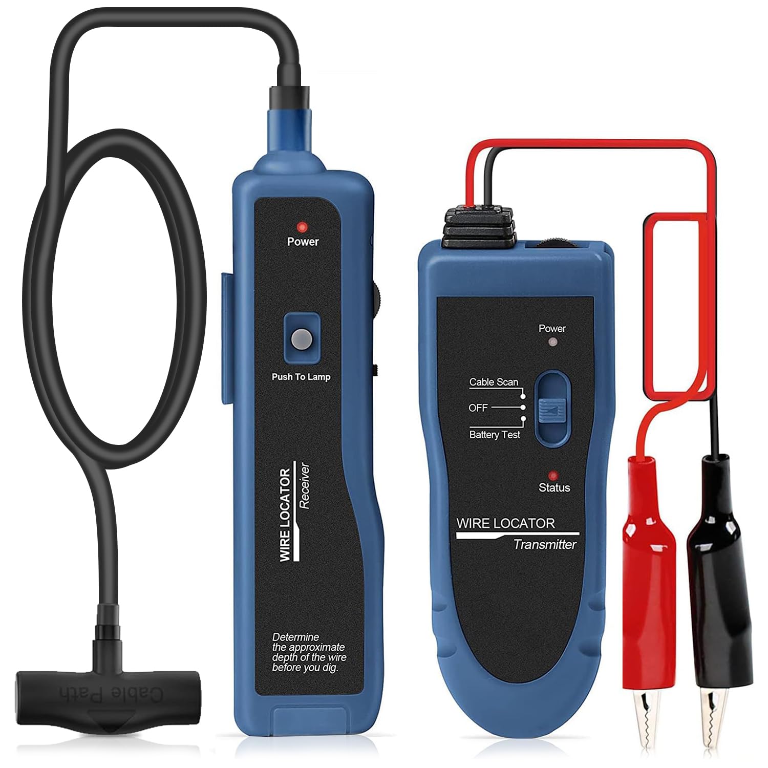 NOYAFA Underground Cable Wire Locator – Track Pet Fence, Electrical, Network & Irrigation Wires, Rechargeable Lithium Battery, LED Flashlight, Easy