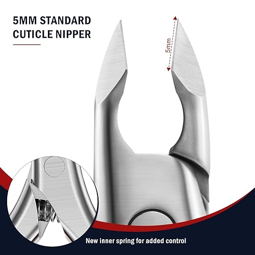 Miniatura 3 de FVION Cortador de cutículas  Alicate profesional de cutículas, herramientas de manicura con mango recubierto de goma, cortador de cutículas de acero