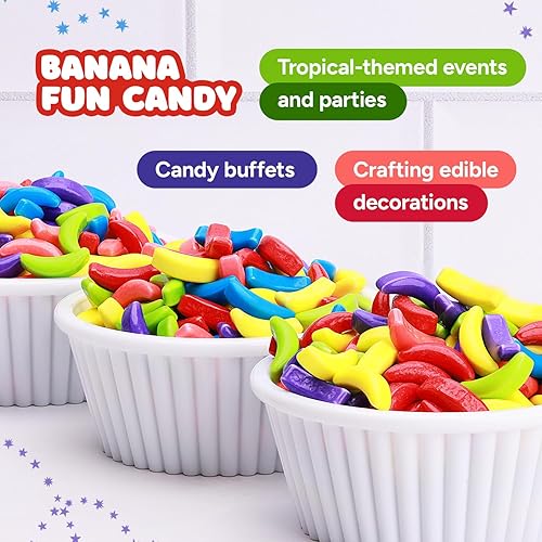 Miniatura 3 de Bananas Runts Candy  1200 unidades de caramelos duros de 1.7 libras de repuestos para máquina de chicles a granel  Caramelo de plátano para