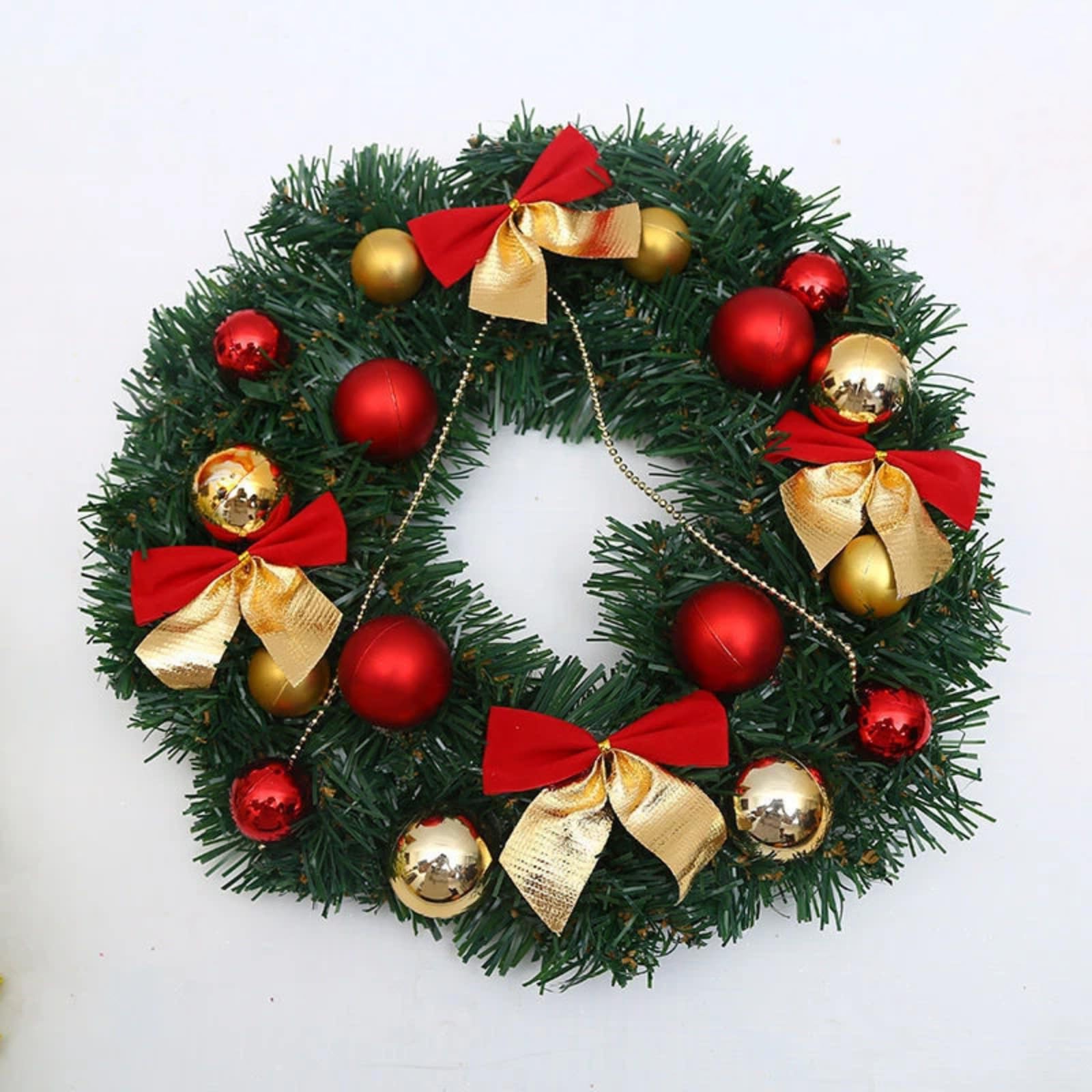 Couronne de Noël 30 cm à suspendre à une porte, décorations de Noël pour sapin de Noël, décoration murale