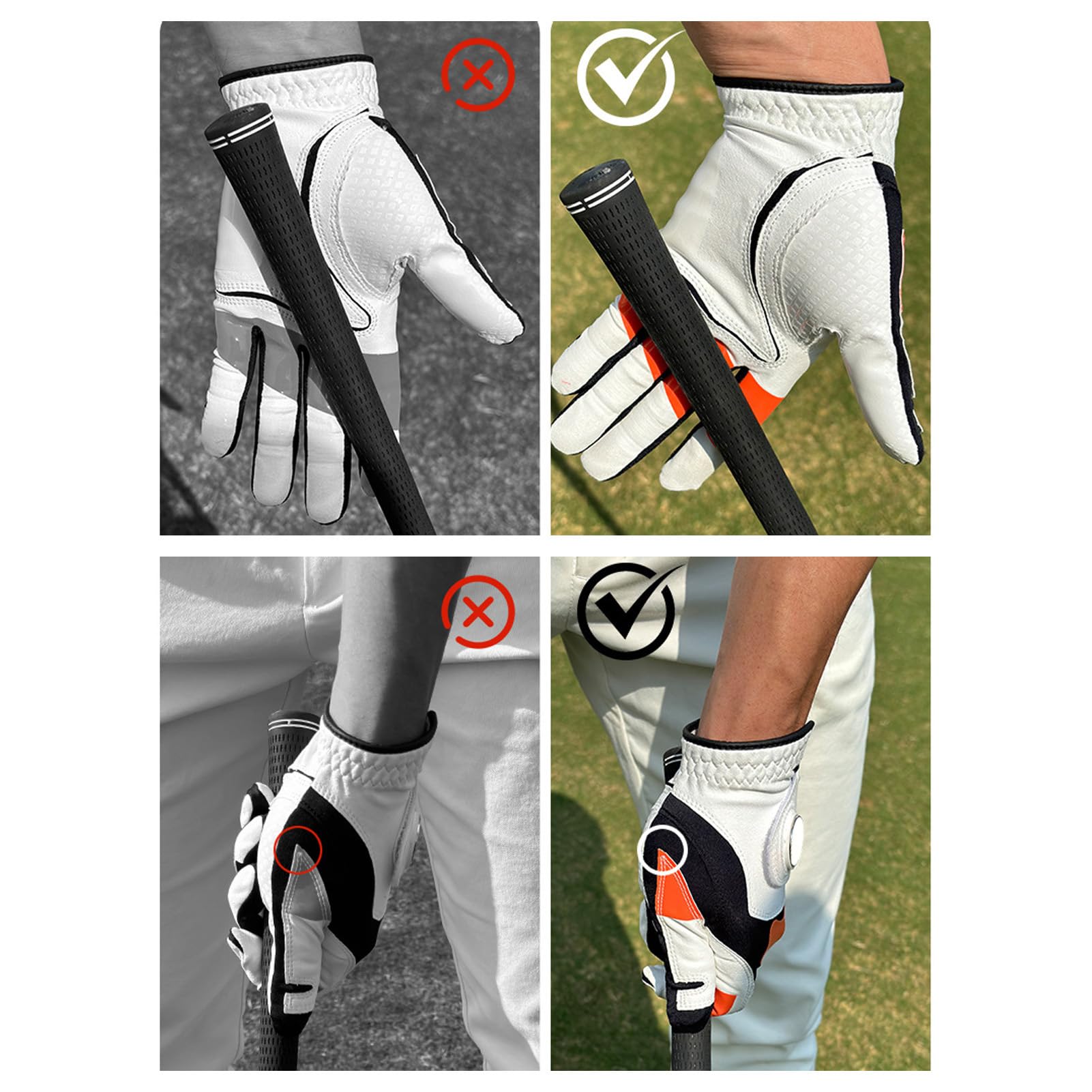 Guanto da Golf per Mano Sinistra, Design in Silicone Antiscivolo per un Migliore Controllo dello Swing, Ideale per L'allenamento Quotidiano, Realizzato in Resistente Fibra di Poliuretano e